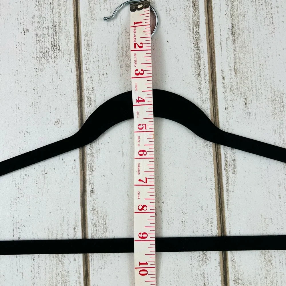 20 Black Velvet Slim Hangers Non Slip